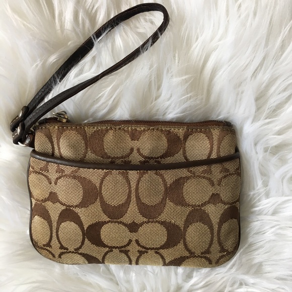 Coach Handbags - Coach Signature Canvas Wristlet
